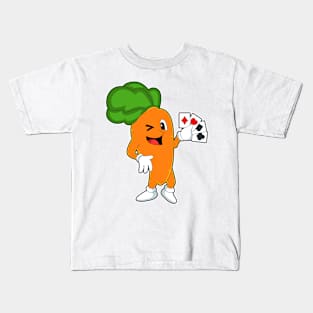 Carrot at Poker with Poker cards Kids T-Shirt